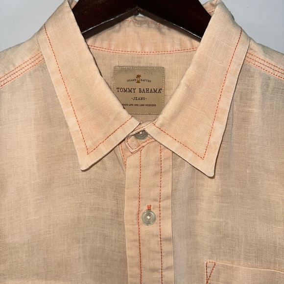 Tommy Bahama Men’s Casual Button Up Short Sleeve Linen Shirt - Picture 3 of 7